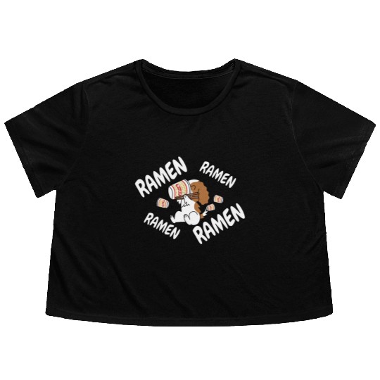 Cavalier King Charles Spaniel Instant Ramen Flowy Cropped Tees