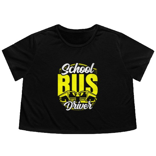 School Bus Driver Operator Busman Job Buses Flowy Cropped Tees