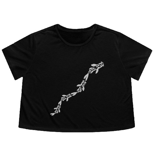 row koi fish nishikigoi Flowy Cropped Tees