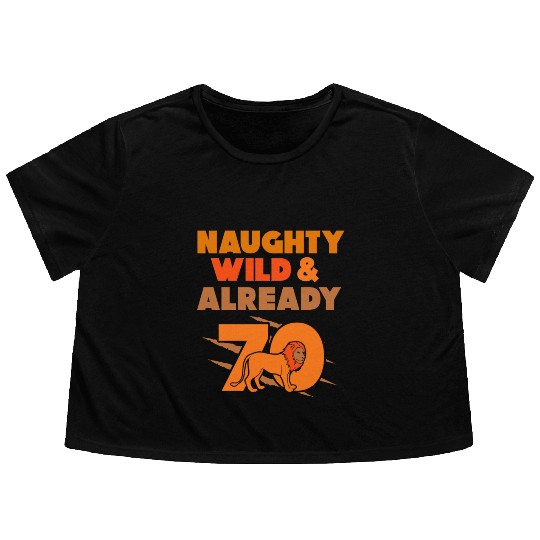 Gift 70 years birthday Men lion Flowy Cropped Tees