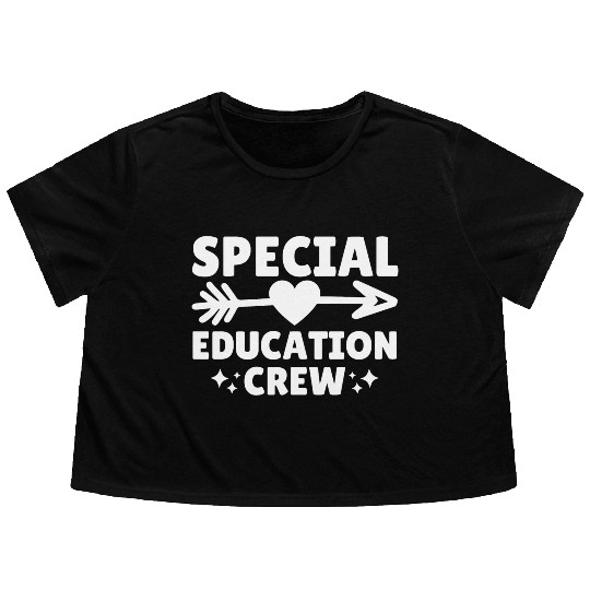 Special Education Crew Teacher Team Flowy Cropped Tees
