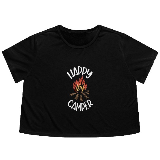 Camping Camper Present Nature Lover Van Flowy Cropped Tees