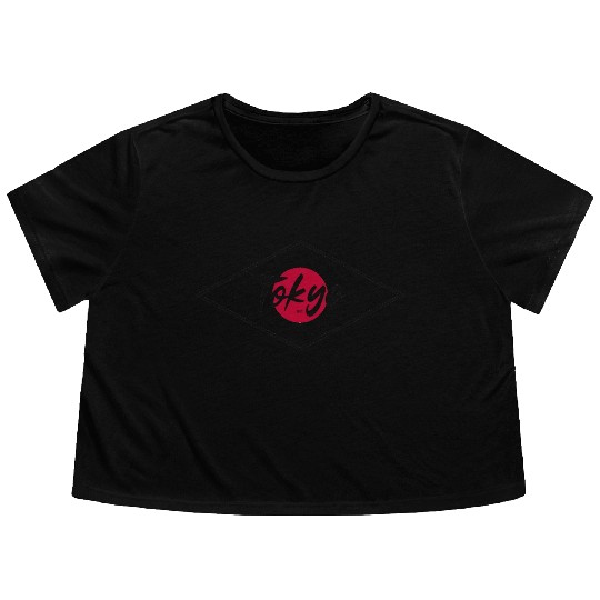 Tokyo Japan Badge Flowy Cropped Tees