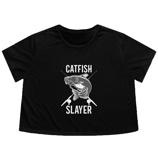 Catfish Slayer - Wels Catfish Hunter Flowy Cropped Tees