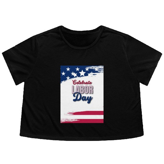 labor day Flowy Cropped Tees