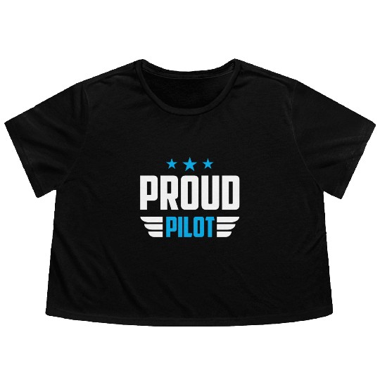 Proud Pilot Small Airplane Private Aircraft Flowy Cropped Tees