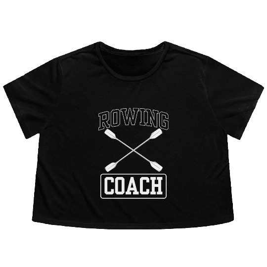 Rowing Coach Crew Row Rower Sports Flowy Cropped Tees