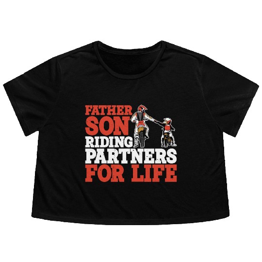 Father Son, Riding Partners For Life 3 Flowy Cropped Tees