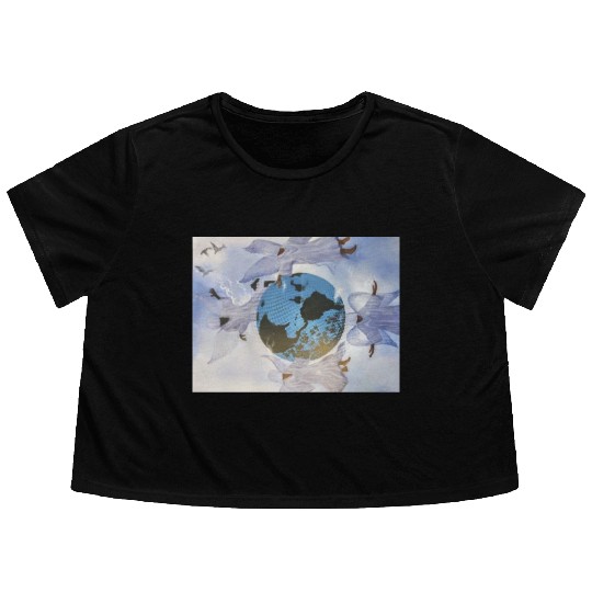 Blue Mountain Flowy Cropped Tees