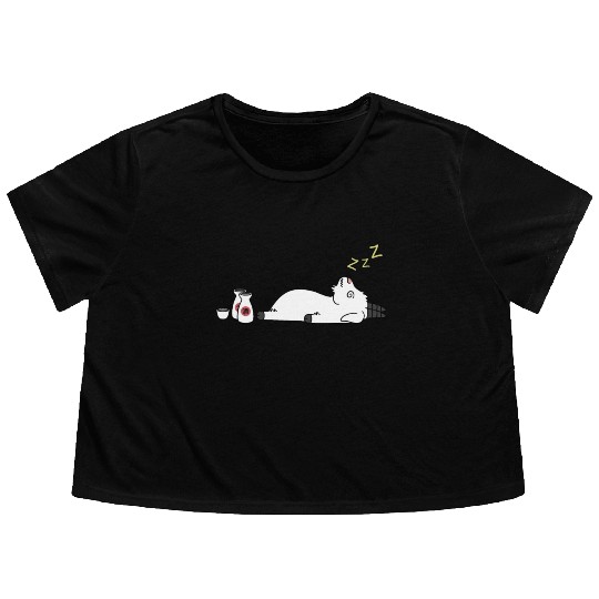 Goat Sake Drunk Flowy Cropped Tees