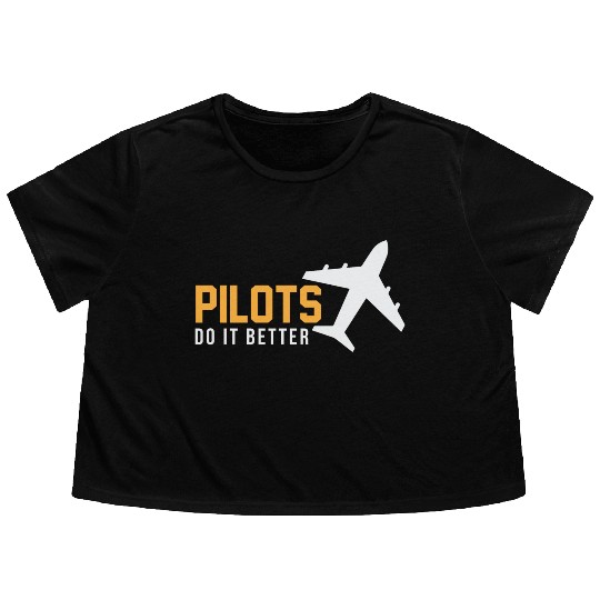 Pilots Do It Better Flowy Cropped Tees