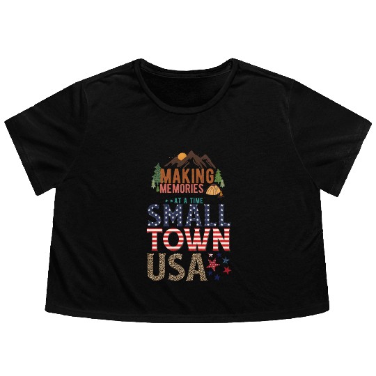 Making Memories At A Time Small Town USA Flowy Cropped Tees