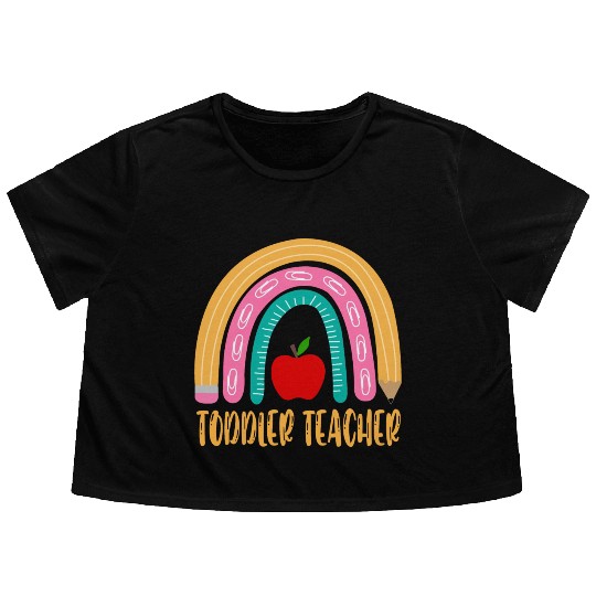 Toddler Teacher Flowy Cropped Tees