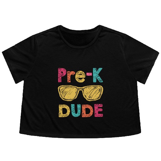 Pre-K Dude Back to School Flowy Cropped Tees First Day