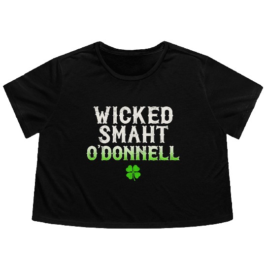 Wicked Smaht O'Donnell Clan Boston Irish Slang Flowy Cropped Tees