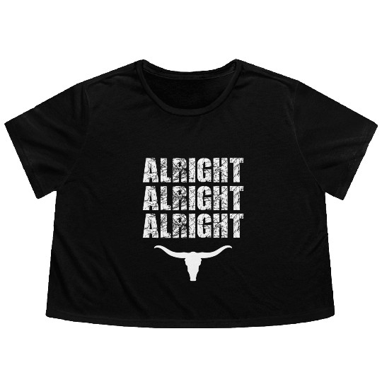 Alright, Alright, Alright Texas Bull Texas Flowy Cropped Tees