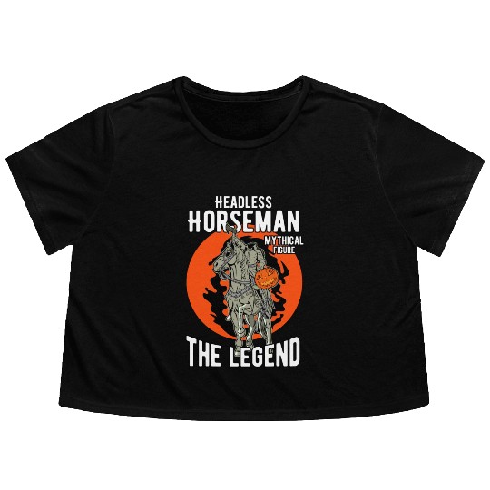 Headless Horseman Halloween Flowy Cropped Tees, Halloween Party
