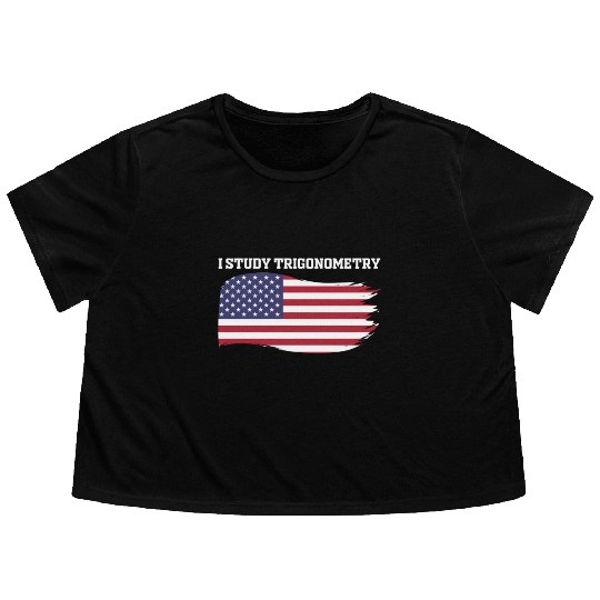 I Study Triggernometry 2nd Aamendment US American Flowy Cropped Tees