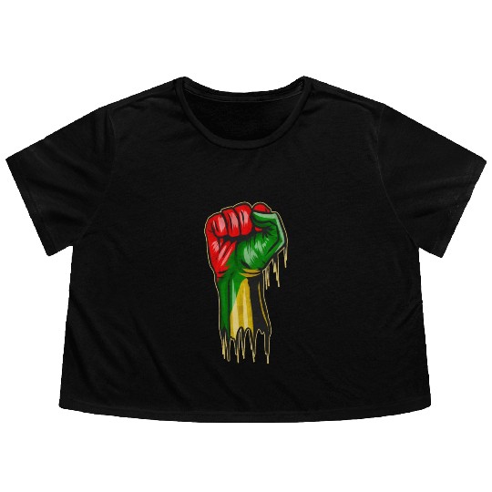 Raise your fist - Black history Month Afro Flowy Cropped Tees