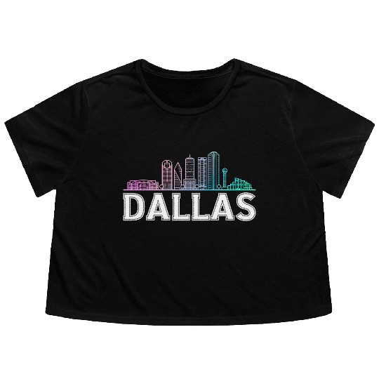 Dallas City Texas Dallas Flowy Cropped Tees