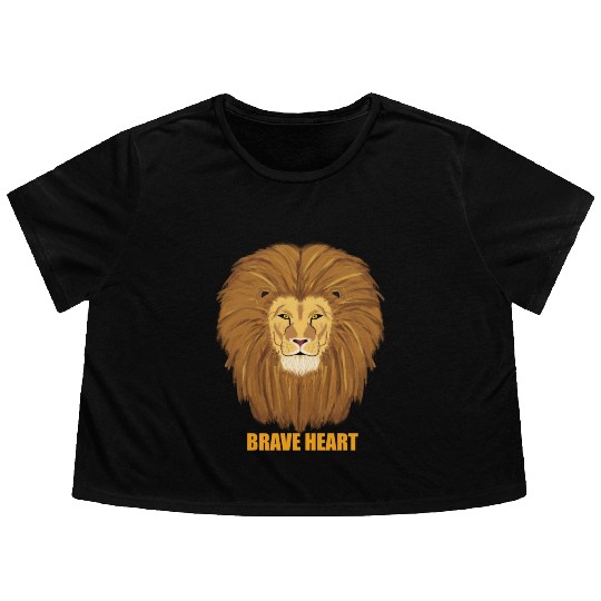 Strong lion face Flowy Cropped Tees