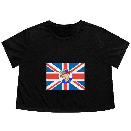 Queen Elizabeth II - rip Queen Elizabeth II - rest Flowy Cropped Tees