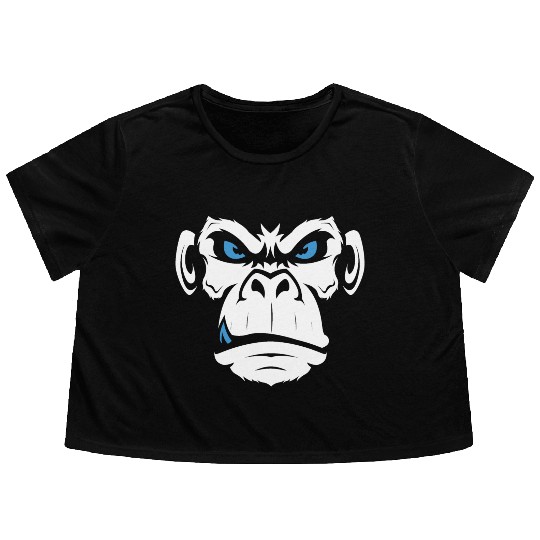 Monkey Head Angry Monkey Face Flowy Cropped Tees