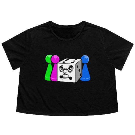 Board Game Angry Dice Flowy Cropped Tees