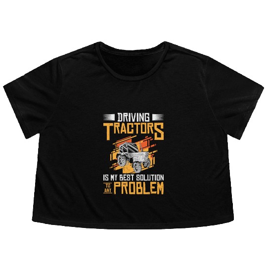 Problem Solution Tractor Farming Agriculture Flowy Cropped Tees