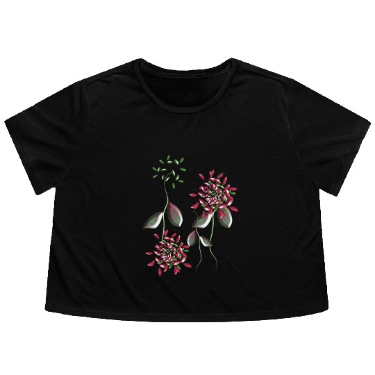 abstract plants nature flowers Flowy Cropped Tees