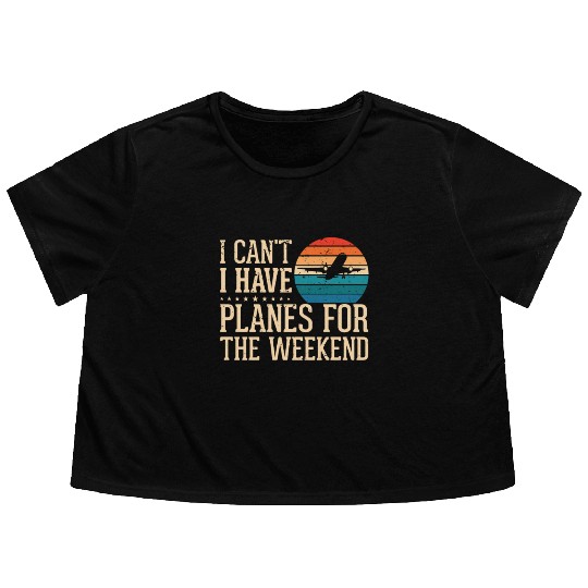 Airline Pilot Aviation Themed Pun For a Corporate Flowy Cropped Tees