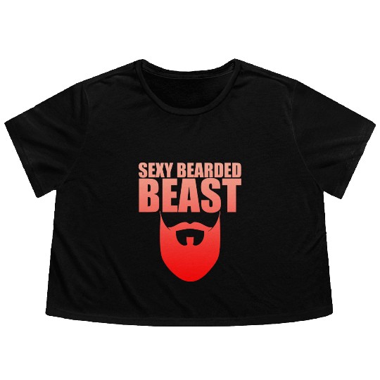 Sexy Bearded Beast 2 Flowy Cropped Tees