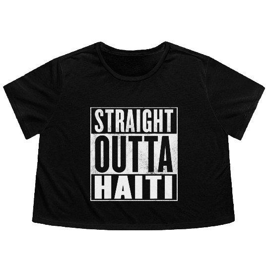 Haiti Straight Outta Haiti Flowy Cropped Tees