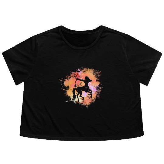 Sagittarius Zodiac Flowy Cropped Tees