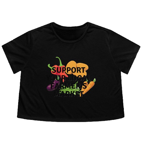 farmers market Flowy Cropped Tees