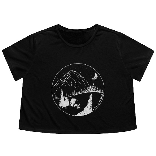 I Hate People Camping Flowy Cropped Tees