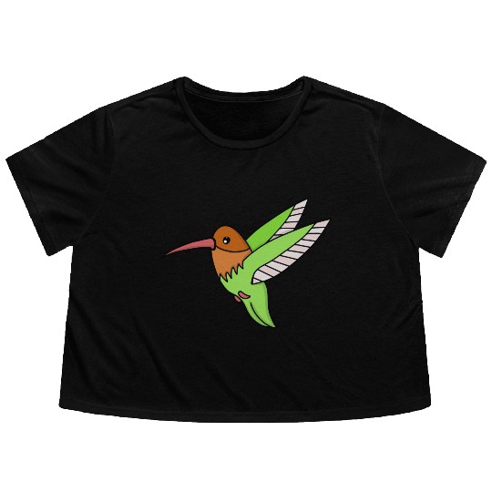 A Sweet Hummingbird Flowy Cropped Tees