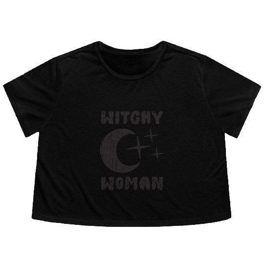Witchy Woman - magic halloween Flowy Cropped Tees