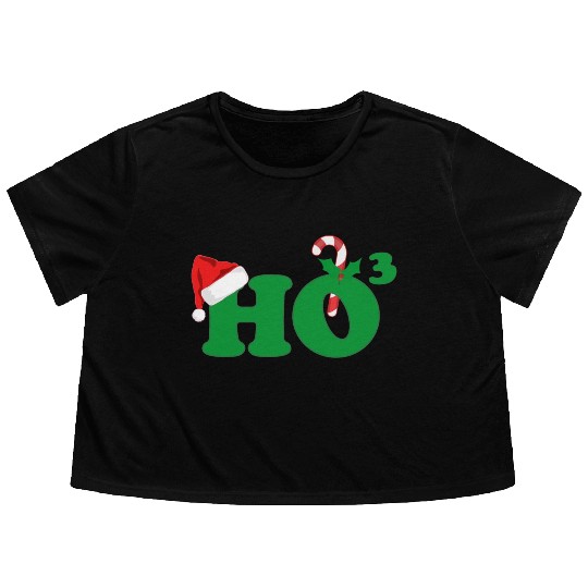 Ho Ho Ho Cubed Christmas Math Flowy Cropped Tees