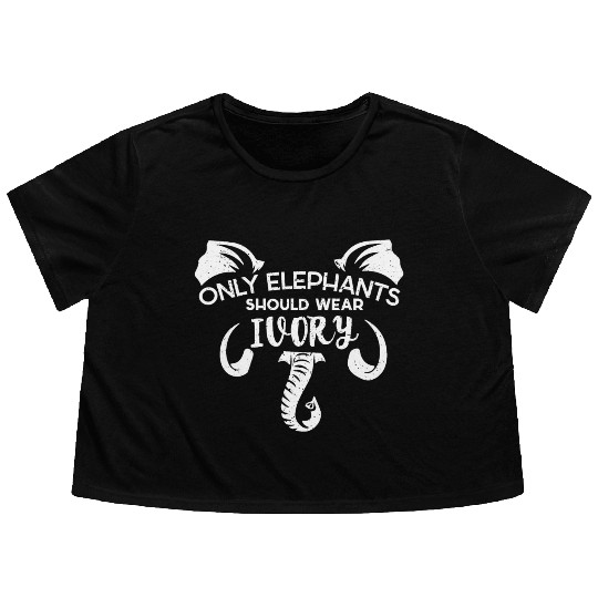 Elephants Ivory Extinction Awareness Save Animals Flowy Cropped Tees