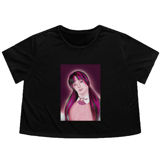 Yeji Itzy Draculaura Monster High Flowy Cropped Tees