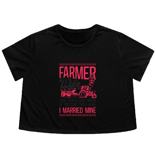 Farming Farmer Wife Tractor Farmer Flowy Cropped Tees