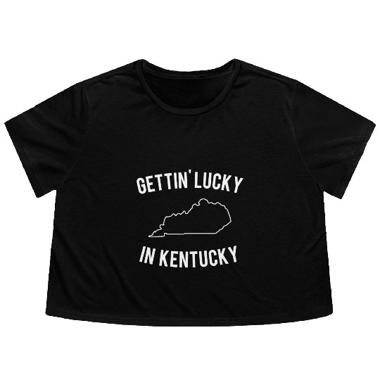 Getting Lucky In Kentucky Flowy Cropped Tees
