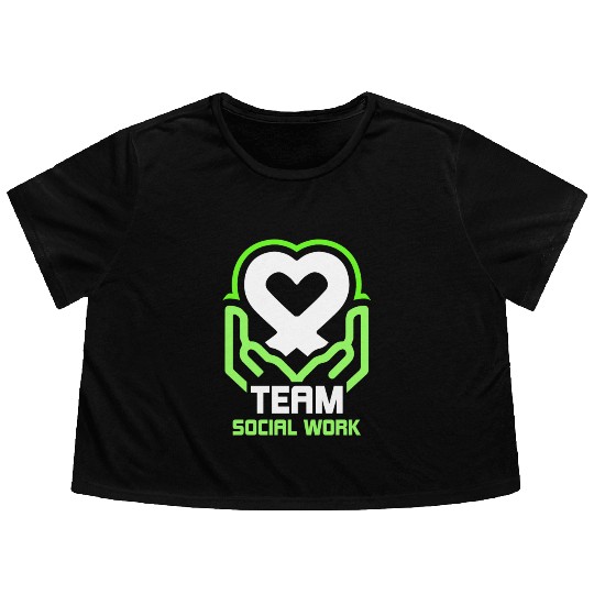 Team Social Work Worker Job Graduation Flowy Cropped Tees