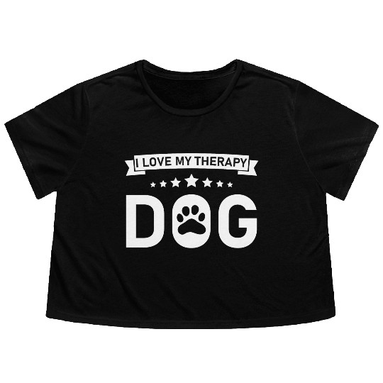 I love my Therapy Dog Flowy Cropped Tees