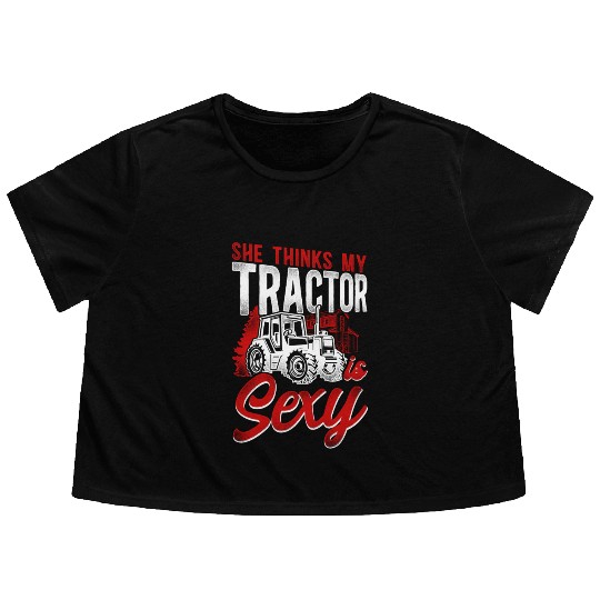 Farming Farmer Tractor Tractor Flowy Cropped Tees