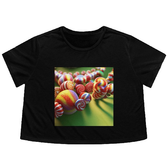 A glimpse into candy land version 3 Flowy Cropped Tees