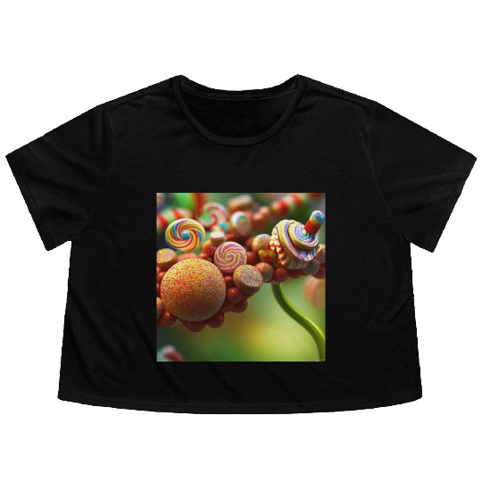 A glimpse into candy land version 4 Flowy Cropped Tees