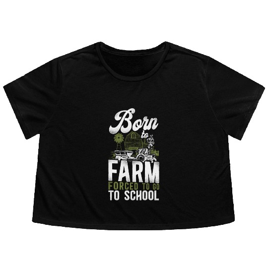 Farming Farmer Tractor Vintage Flowy Cropped Tees