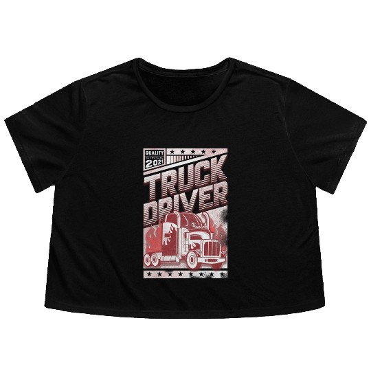 Truck Driver, Truck driving Flowy Cropped Tees